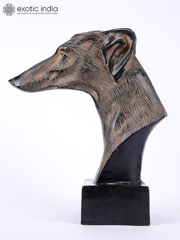 Exotic India 8" Greyhound Dog Bust | Table Decor Gifts 