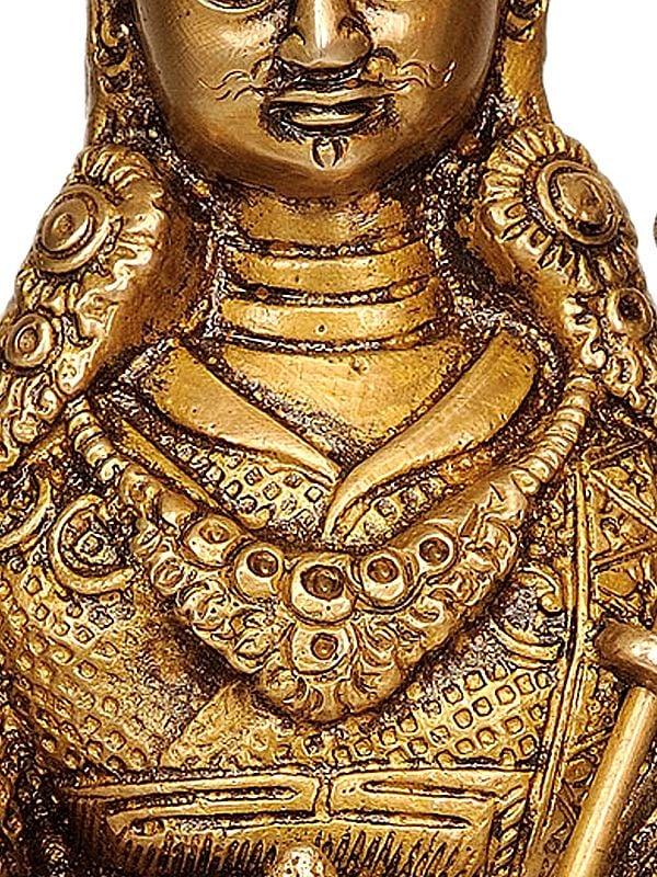 Exotic India 8" Guru Padmasambhava Brass Sculpture | Handmade Buddhist Deity Idol | Made In India 