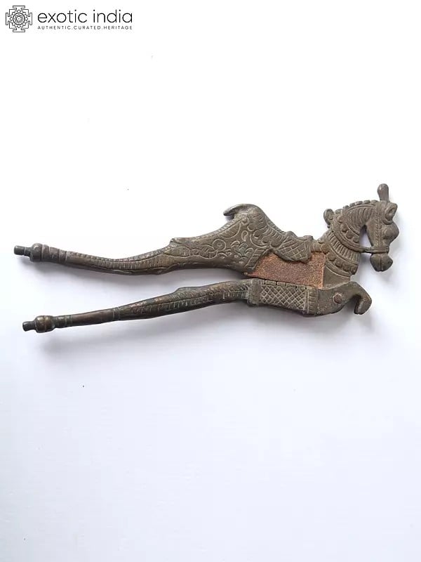 exotic india 8" Horse Designer Vintage Bronze Sarota/Nut Cracker 