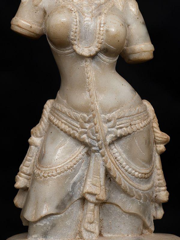 Exotic India 8" Lady Figure | Sand Stone Statue | Made In Orissa 