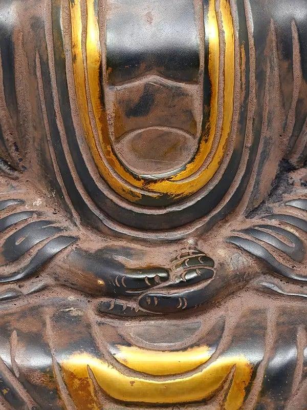 Exotic India 8" Lord Buddha In Dhyan Mudra | Brass Statue 