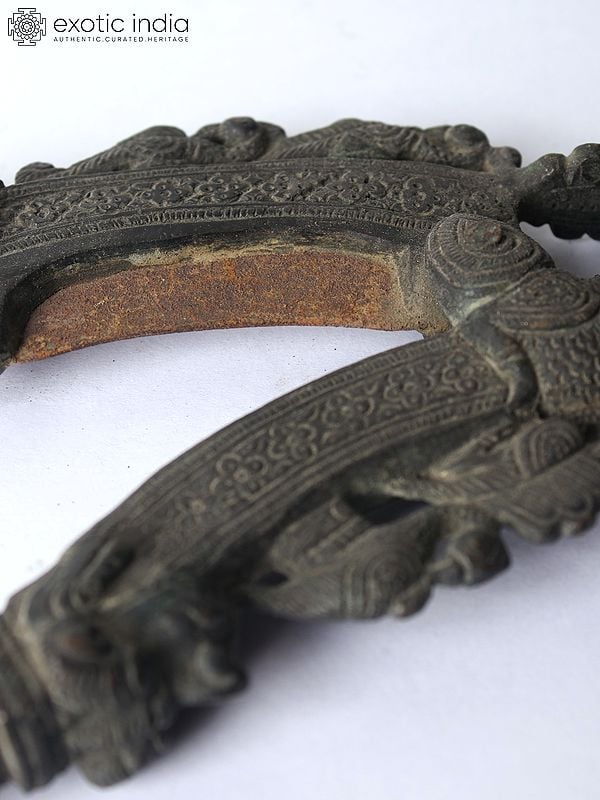Exotic India 8" Parrots Design Vintage Nut Cracker/Supari Cutter
