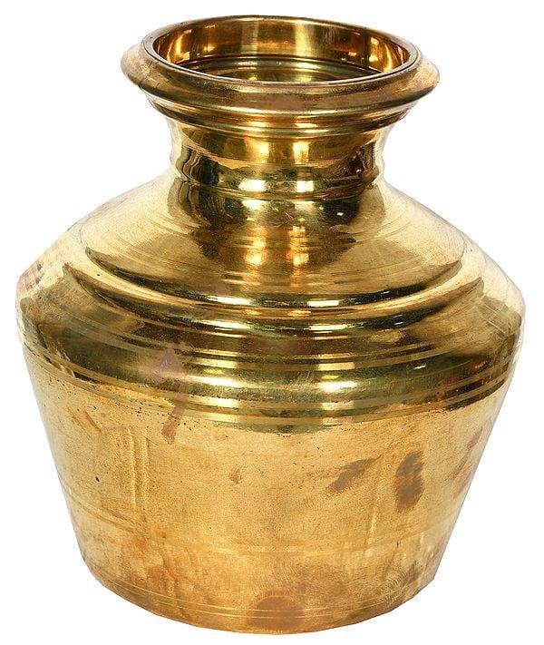exotic india 8" Puja Kalash in Brass | Handmade | Made in India 
