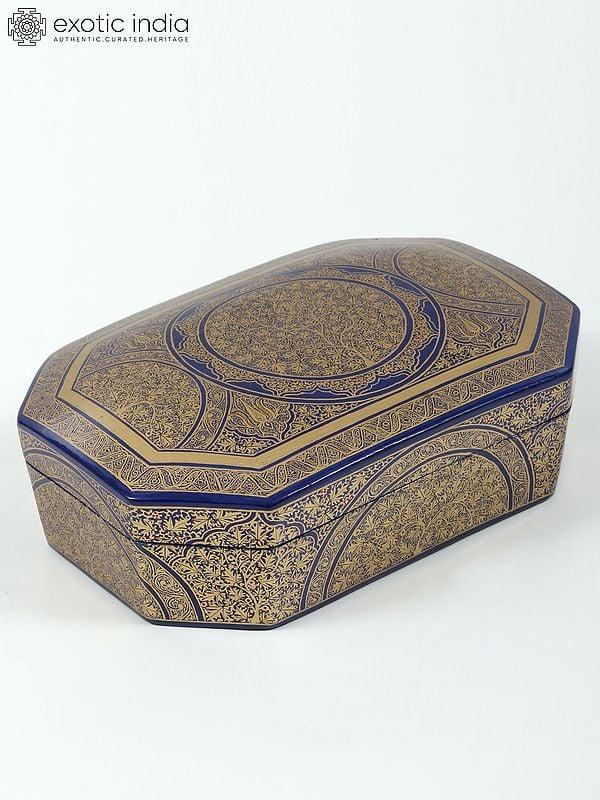 exotic india 8" Superfine Handmade Papier Mache Storage Box | From Kashmir 
