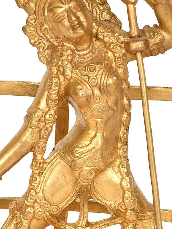 Exotic India 8" Vajrayogini Brass Statue | Handmade Tibetan Buddhist Deity Idol | Made In India 