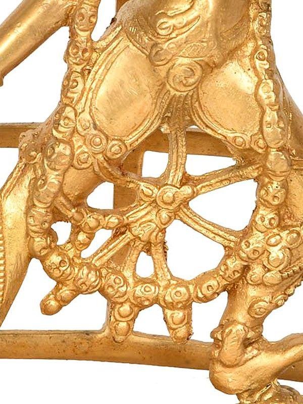 Exotic India 8" Vajrayogini Brass Statue | Handmade Tibetan Buddhist Deity Idol | Made In India 