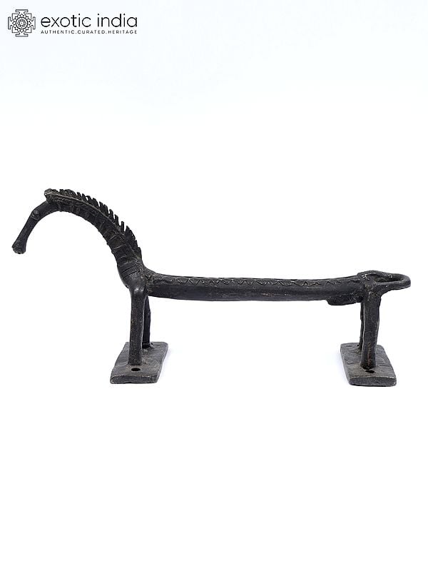exotic india 9" Designer Giraffe Vintage Door Handle in Brass 