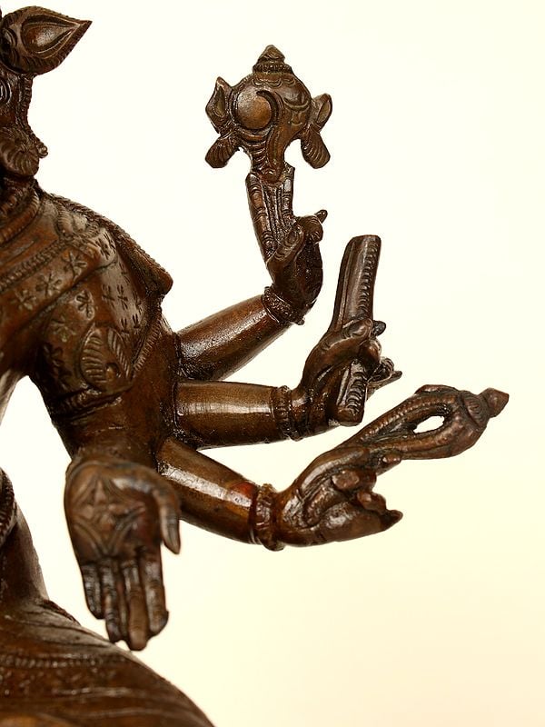 Exotic India 9" Monotone Devi Varahi | Handmade | Madhuchista Vidhana (Lost-Wax) | Panchaloha Bronze From Swamimalai 