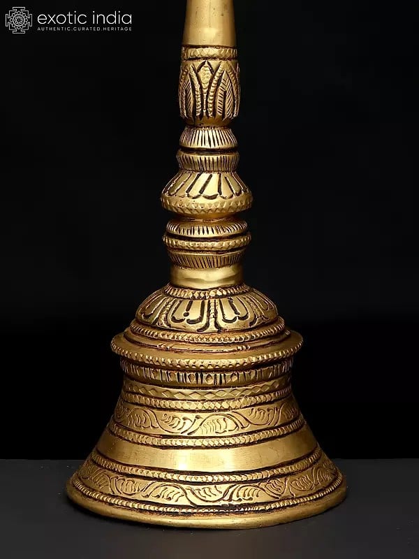 Exotic India 9" Nandi Bell In Brass | Handmade | Made In India 