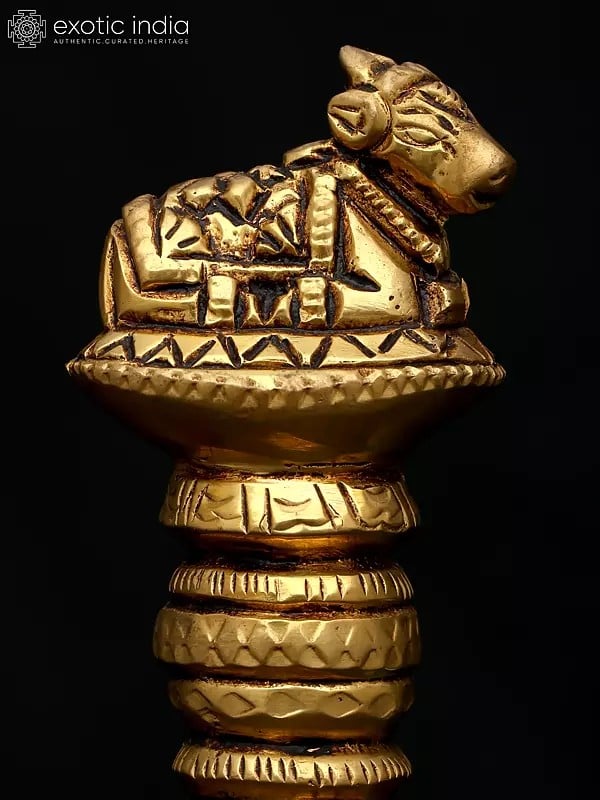 Exotic India 9" Nandi Bell In Brass | Handmade | Made In India 