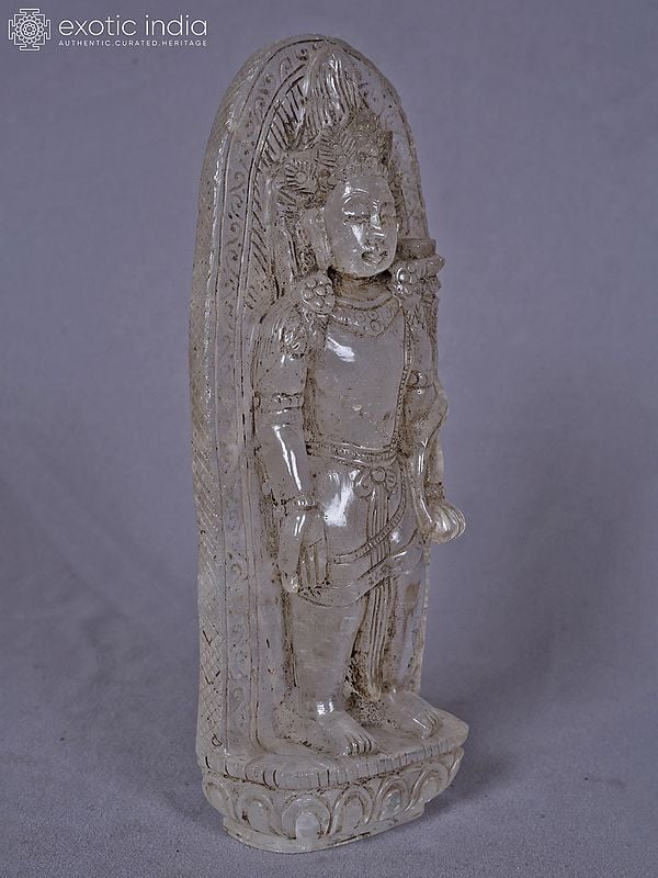 Exotic India 9" Standing Crystal Lord Lokeshvara Statue From Nepal 