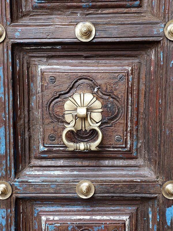 Exotic India 90" Large Vintage Indian Door | Home Temple Decor 