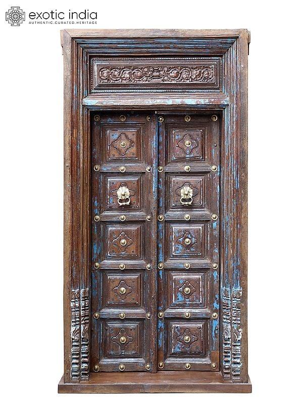 exotic india 90" Large Vintage Indian Door | Home Temple Decor