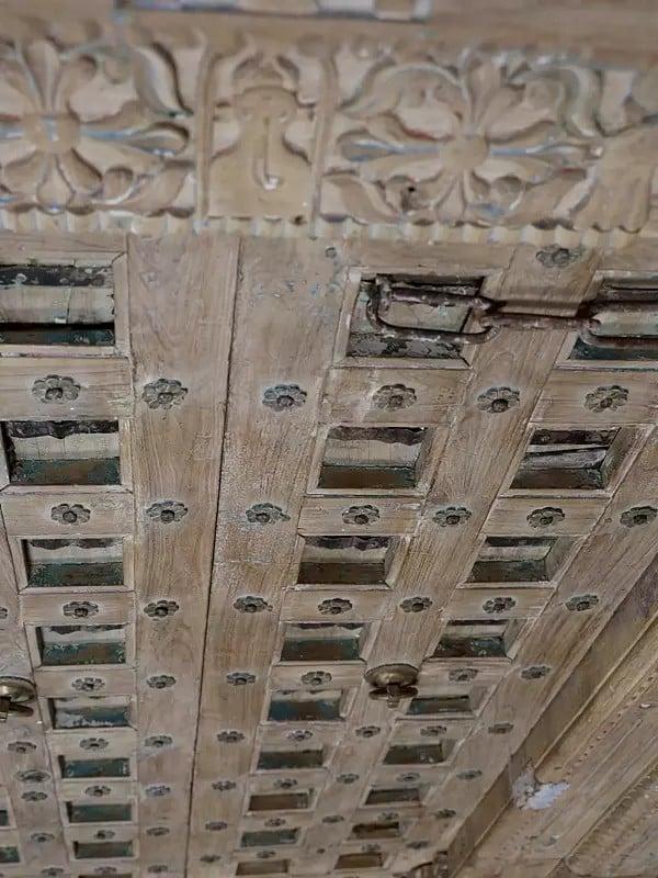 Exotic India 96" Large Vintage Indian Door With Frame 