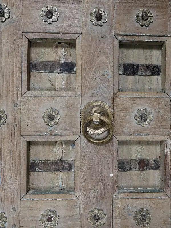 Exotic India 96" Large Vintage Indian Door With Frame 