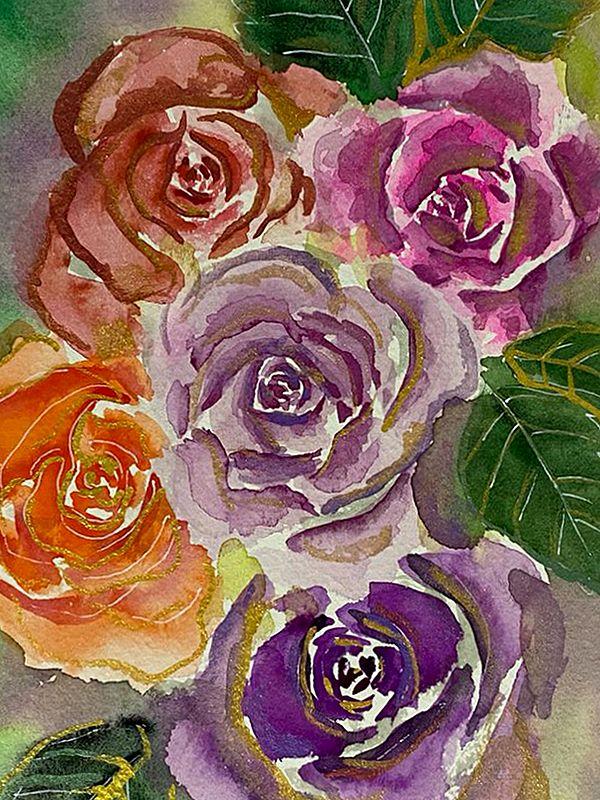 Exotic India A Bunch Of Roses | Painting By Rashi Agarwal 