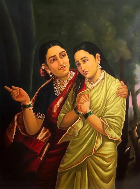 exotic india A Mother Consoling Her Newly Wedded Daughter 