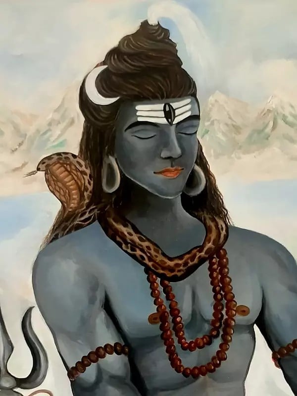 Exotic India Adiyogi Shiv In Meditation | Acrylic On Canvas | By Damini Sargam 