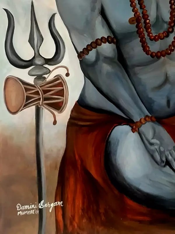Exotic India Adiyogi Shiv In Meditation | Acrylic On Canvas | By Damini Sargam 