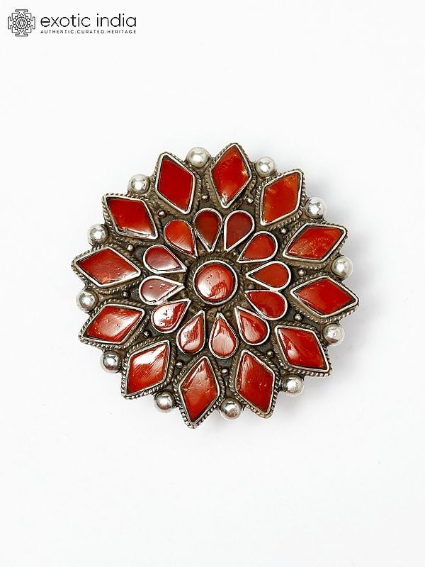 exotic india Adjustable Floral Design Coral Big Size Ring 