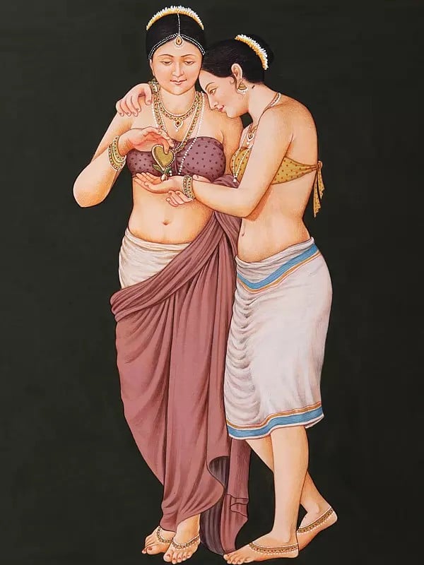 Exotic India Admiring Her Necklace | Watercolor Painting 