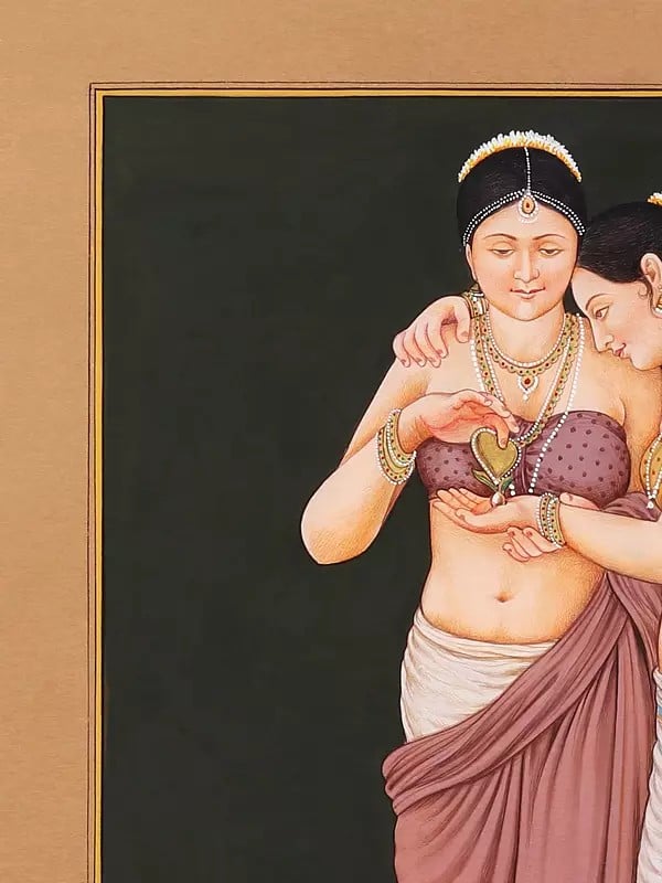 Exotic India Admiring Her Necklace | Watercolor Painting 