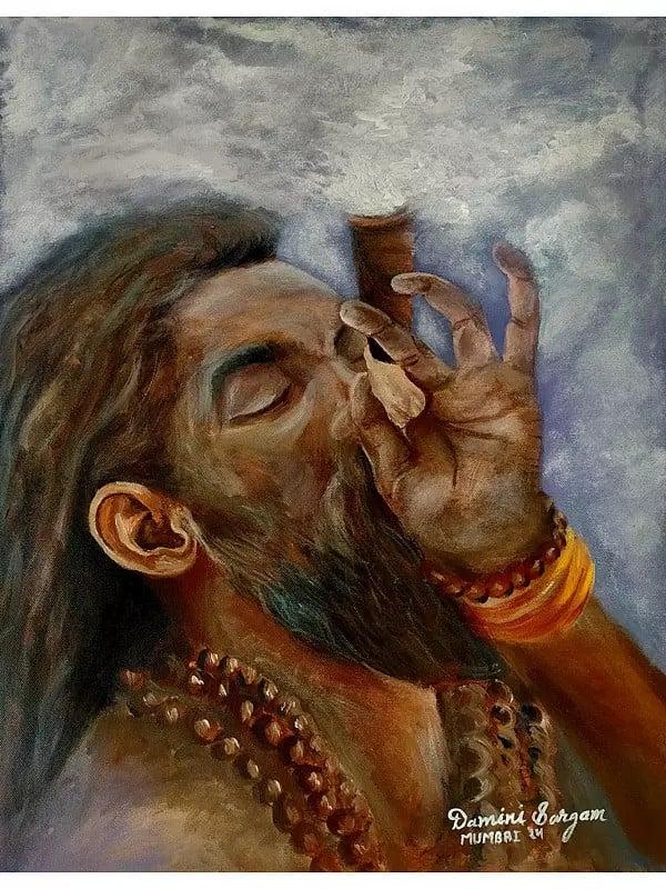 exotic india Aghori Saint | Acrylic On Canvas | By Damini Sargam 