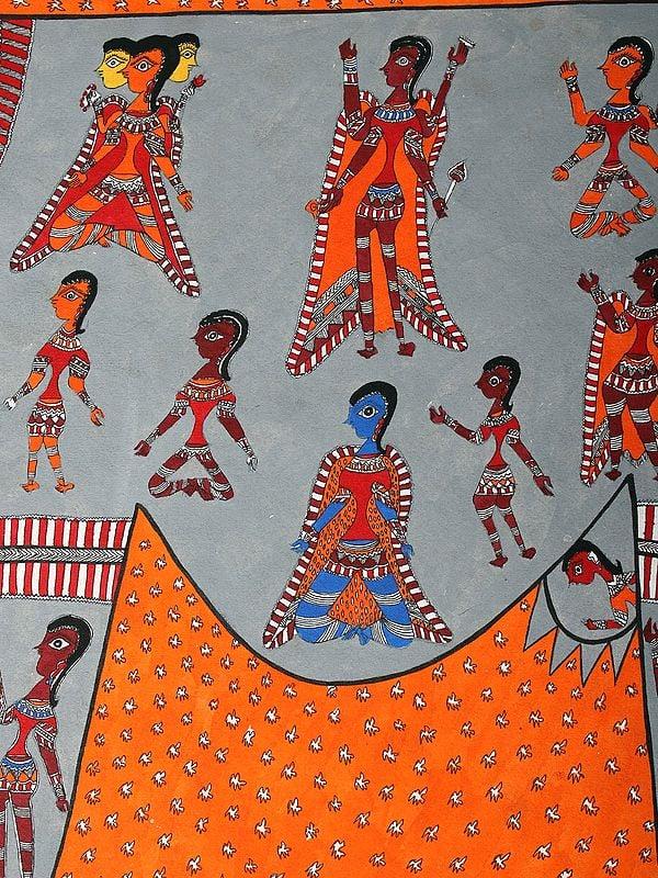 Exotic India All Gods Live Inside Goddess Kamdhenu Madhubani Painting