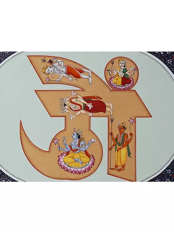 Exotic India All The Gods In Om (Aum) | Watercolor Painting 