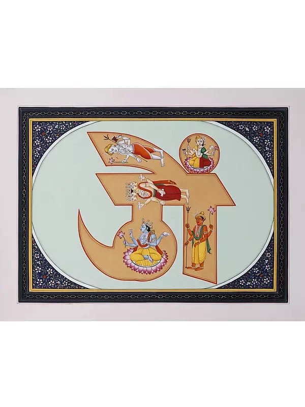 exotic india All The Gods in Om (Aum) | Watercolor Painting 