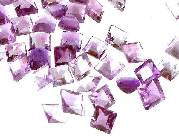 exotic india Amethyst mm Squares (Price Per 6 Pieces) | Purple Amethyst Gemstone Beads 
