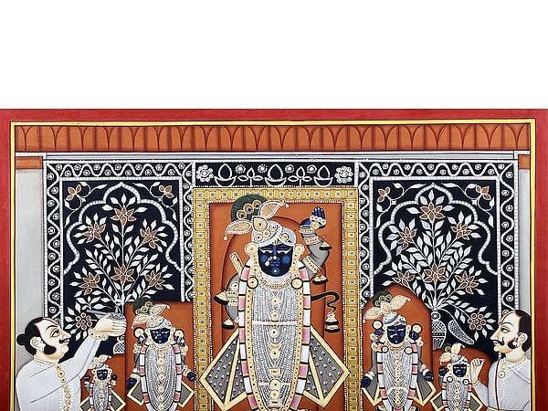 Exotic India Annakuta- Govardhan Puja Srinath Ji Pichwai Art 