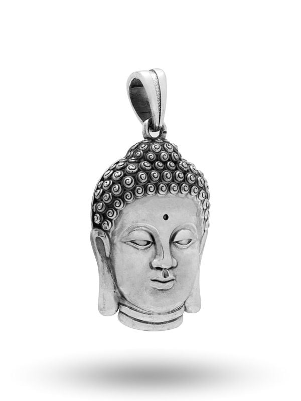 Exotic India Antique Finish Gautam Buddha Face Pendant 