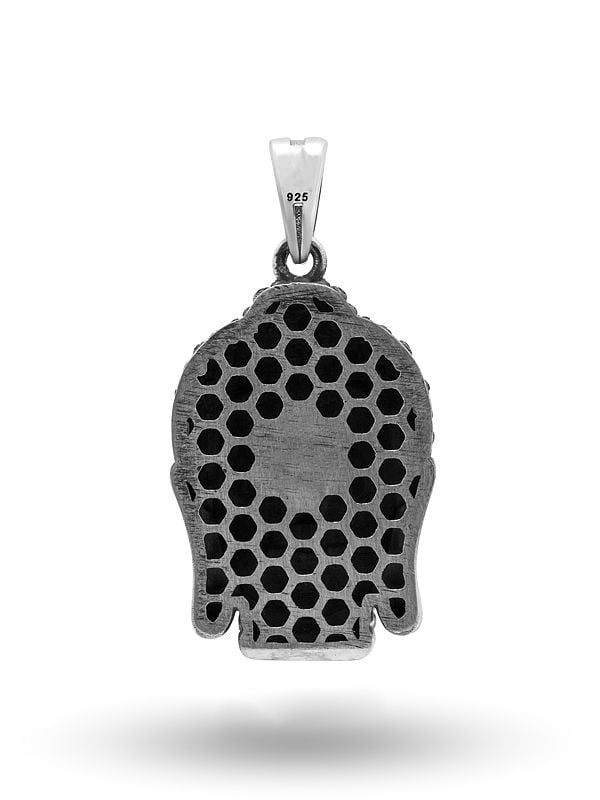 Exotic India Antique Finish Gautam Buddha Face Pendant 