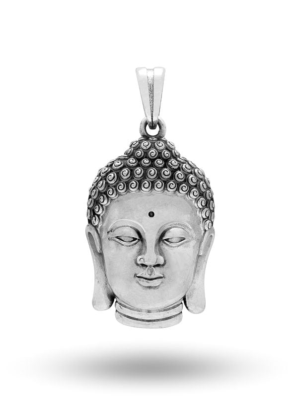 exotic india Antique Finish Gautam Buddha Face Pendant 