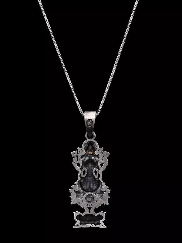 Exotic India Antique Finish Standing Goddess Lakshmi Pendant 