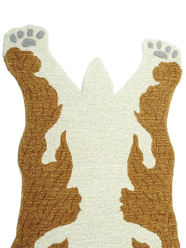 Exotic India Antique-White Polar Bear Wool Yogic Asana Mat From Mirzapur 