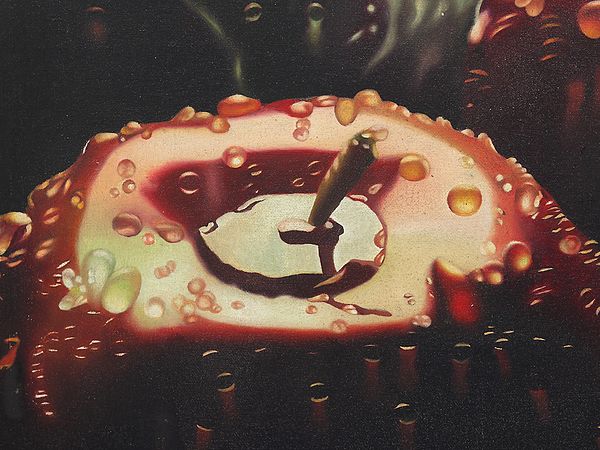 Exotic India Apples In The Rain | Framed Oil Painting 