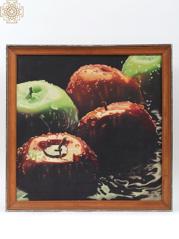 exotic india Apples in The Rain | Framed Oil Painting 