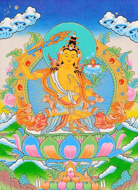 exotic india Arapachana Manjushri -Tibetan Buddhist Deity 