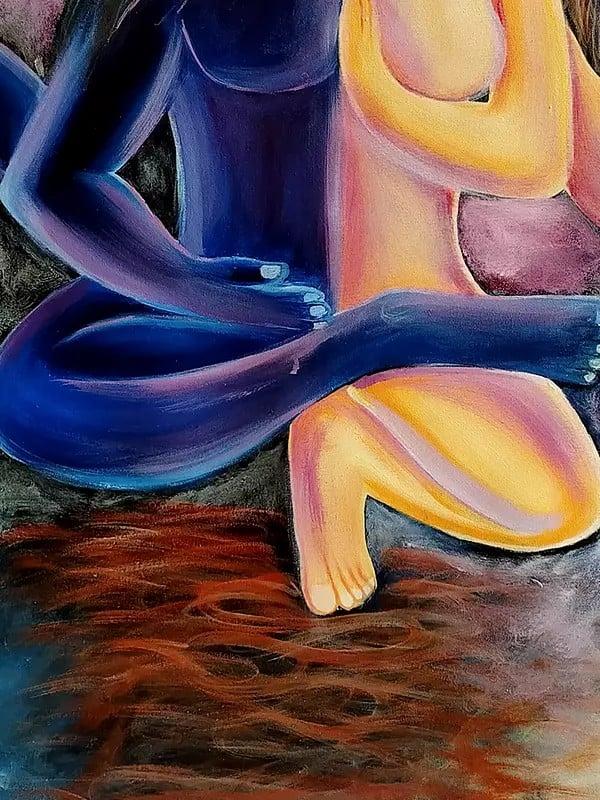 Exotic India Ardh-Nareshwar | Acrylic On Canvas | By Damini Sargam 