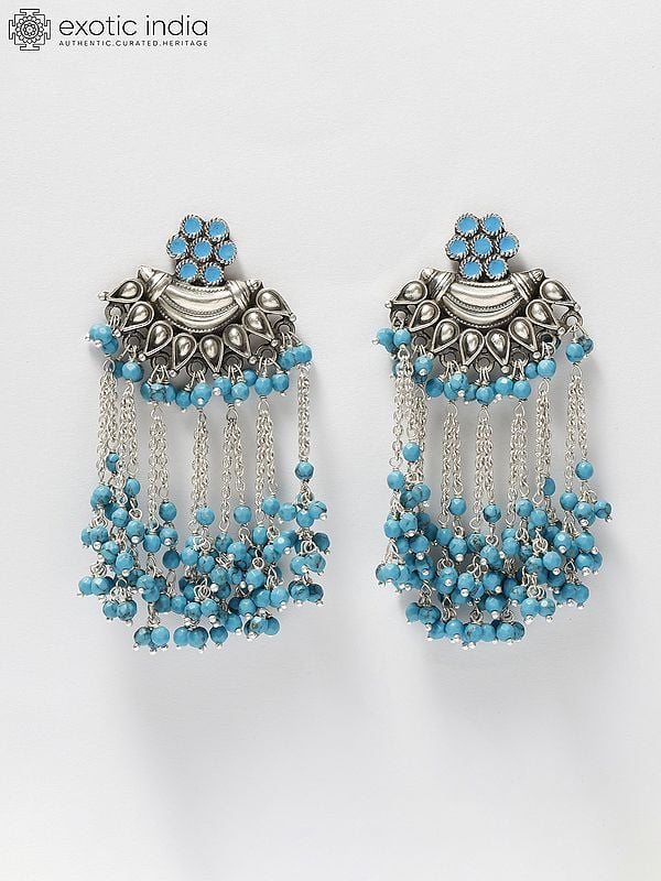 exotic india Arizona Turquoise Sterling Silver Earrings 