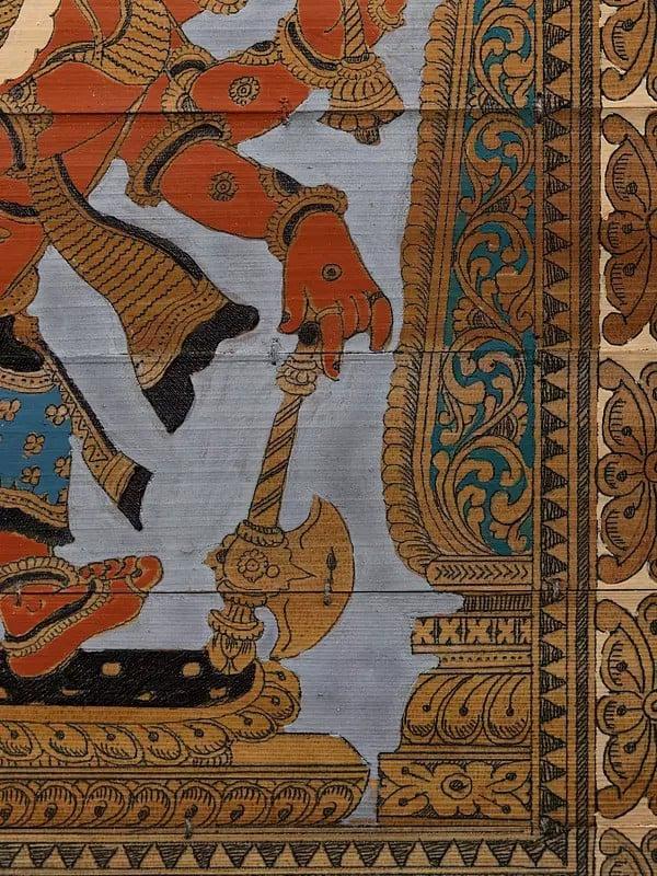 Exotic India Ashtabhujadhari Dancing Lord Ganesha | Pattachitra Painting On Palm Leaf 