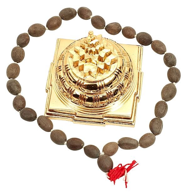 Exotic India Auspicious Shri Yantra With Beads Japa Mala