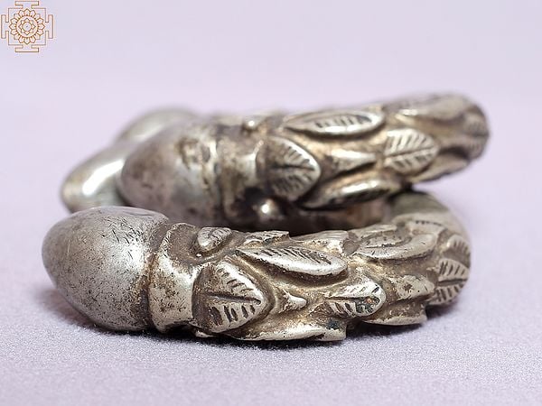 Exotic India Authentic Silver Nepalese Anklet (Set Of 2) From Nepal