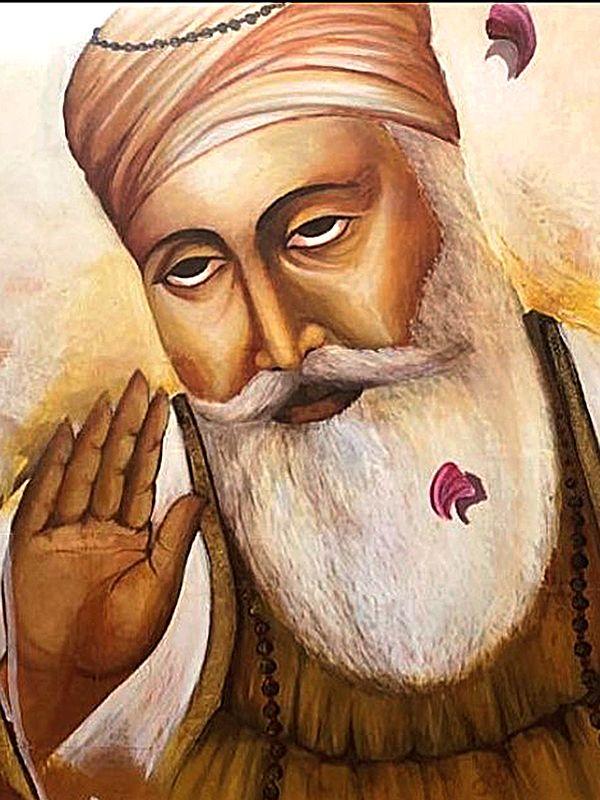 Exotic India Baba Nanak | With Frame | Painting By Gurpreet Kaur 