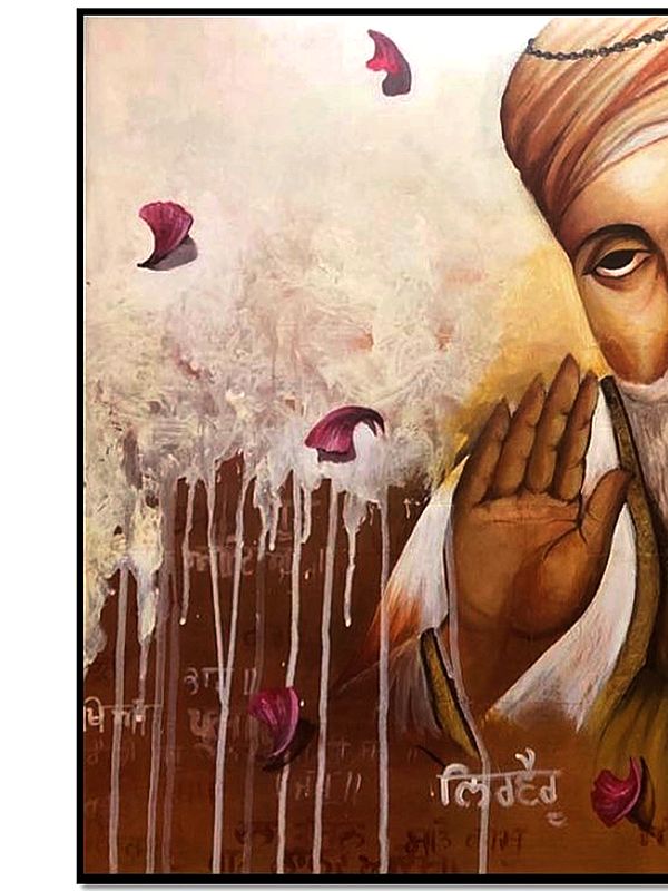 Exotic India Baba Nanak | With Frame | Painting By Gurpreet Kaur 