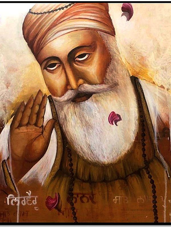 Exotic India Baba Nanak | With Frame | Painting By Gurpreet Kaur 