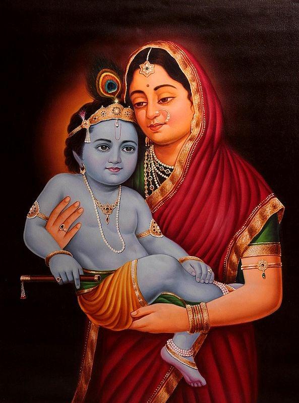 exotic india Baby Krishna in the Lap of Mother Yashoda 