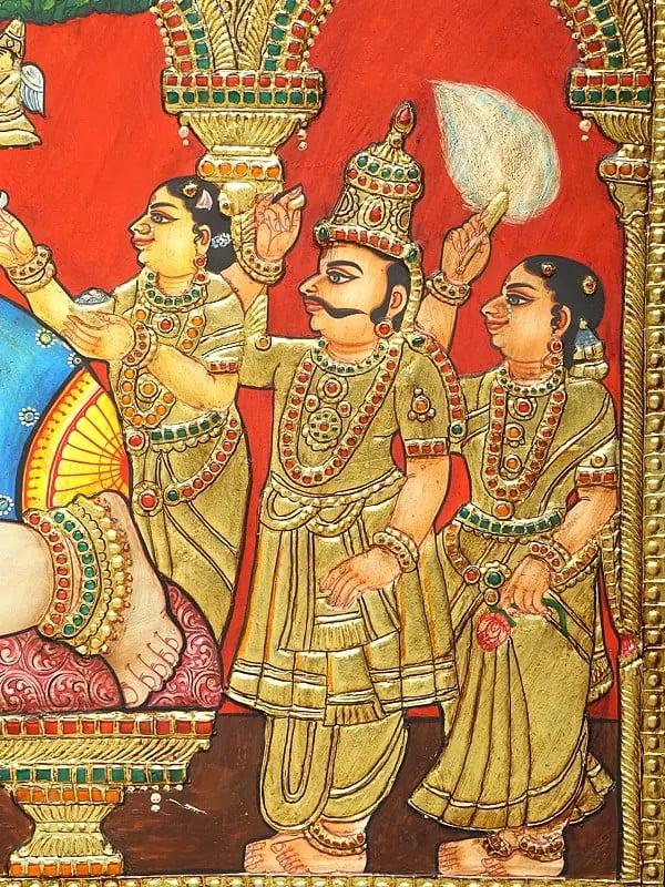 Exotic India Bal Krishna | 24 Karat Gold Work | Framed Tanjore Painting